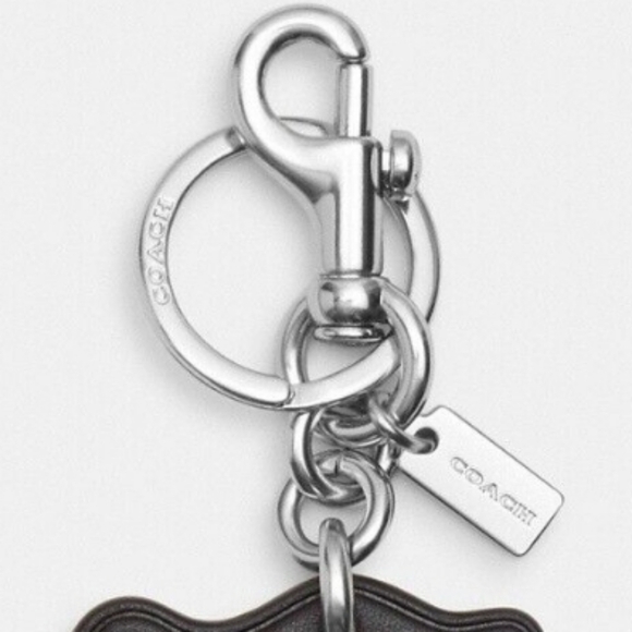 Coach Purple Floral Leather Key Bag chain - Picture 5 of 5